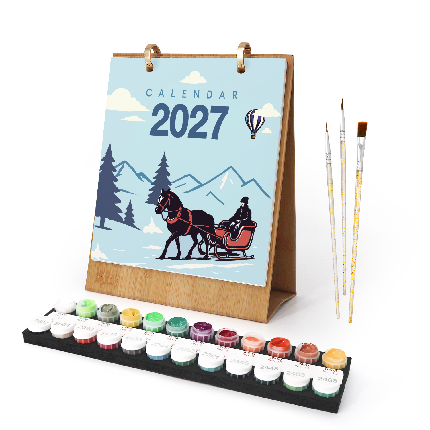 2027 Paint By Number Calendar - Transportation