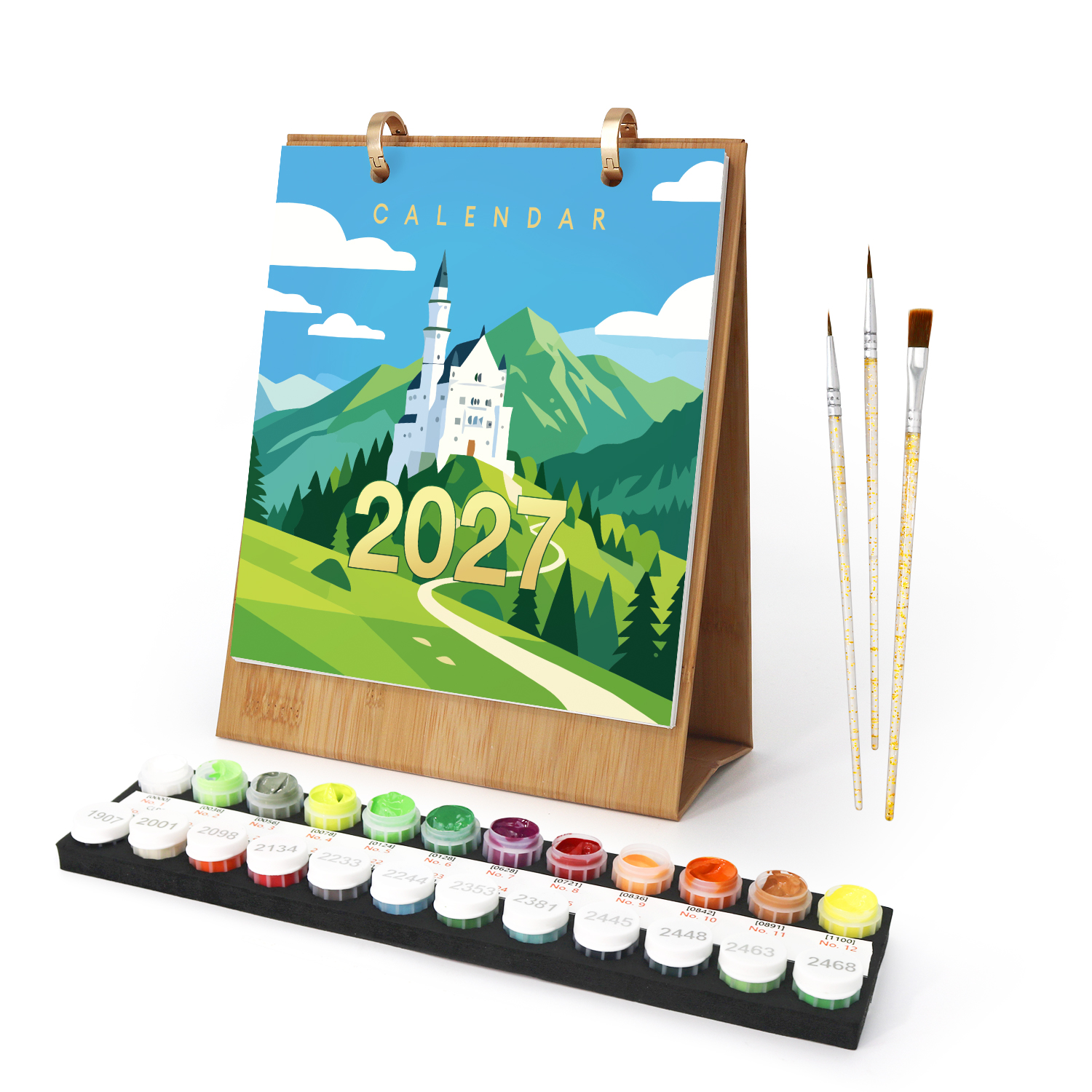 2027 Paint By Number Calendar - Famous Buildings
