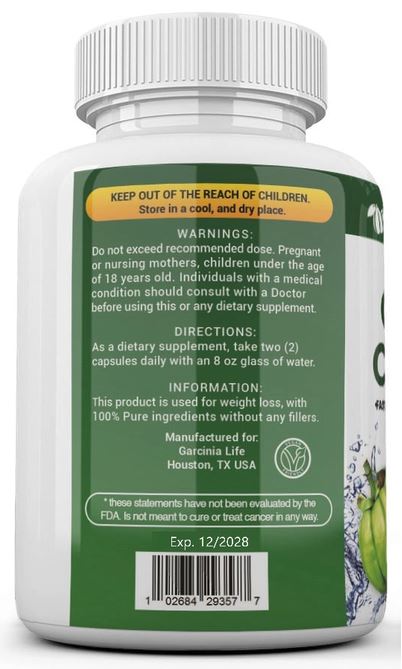 Pure GARCINIA CAMBOGIA 95% HCA Diet Pills Weight Loss Fat Burner 60 Capsule