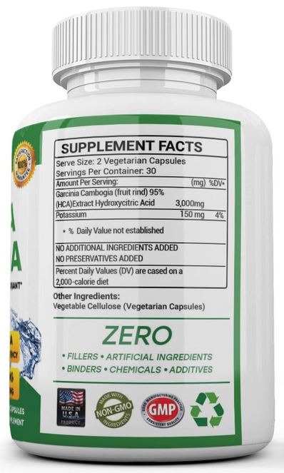 Pure GARCINIA CAMBOGIA 95% HCA Diet Pills Weight Loss Fat Burner 60 Capsule