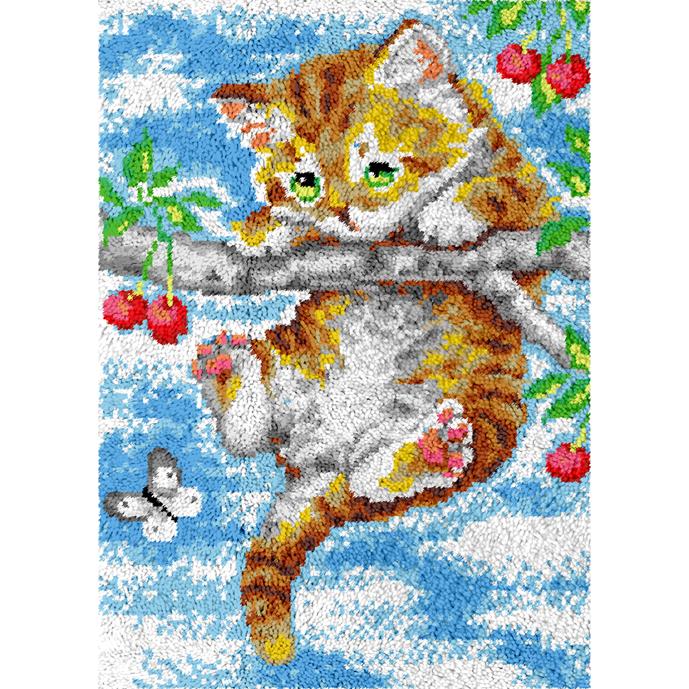 Kitten In Tree | Rug Making Latch Hooking Kit
