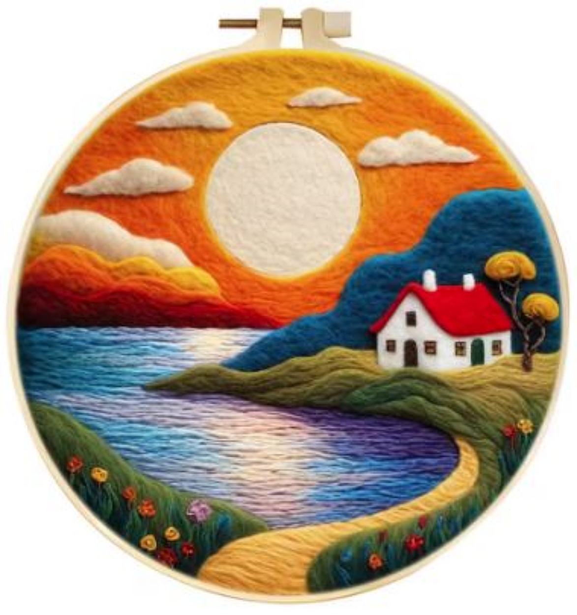 Landscape | Needle Wool Felting Kit for Beginner (8" with Frame)