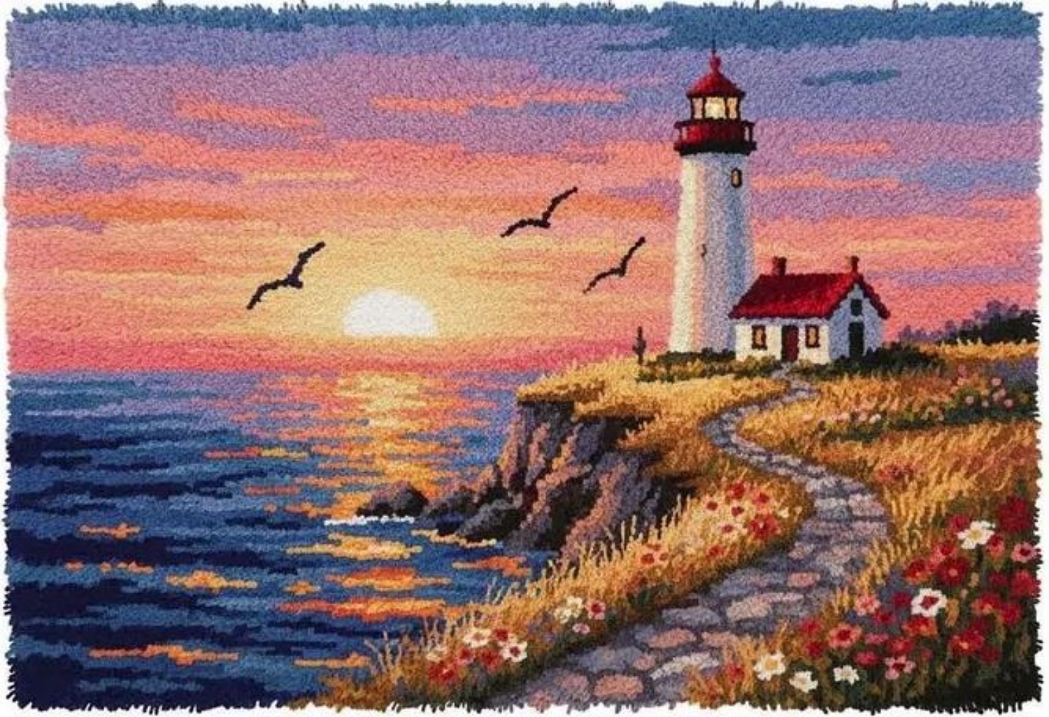 Lighthouse Sunset | Rug Making Latch Hooking Kit