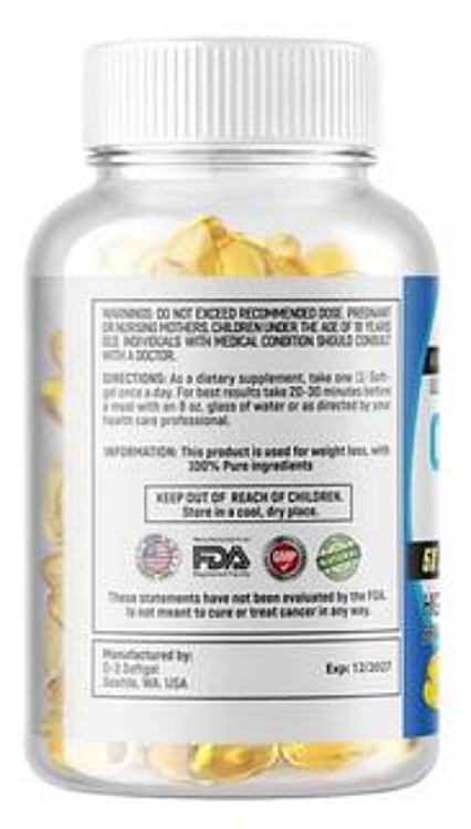Omega 3 Fish Oil Softgels 3x Strength 2400mg EPA & DHA, Highest Potency (1 bottle)