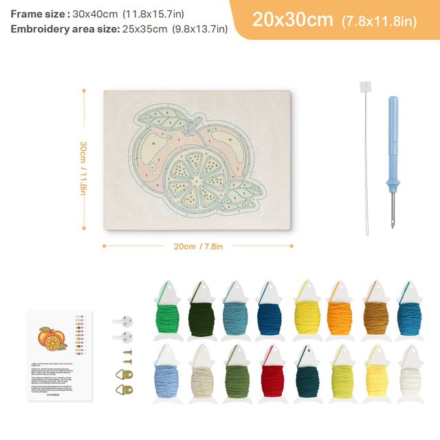 Punch Needle Kit | Oranges (with Frame)