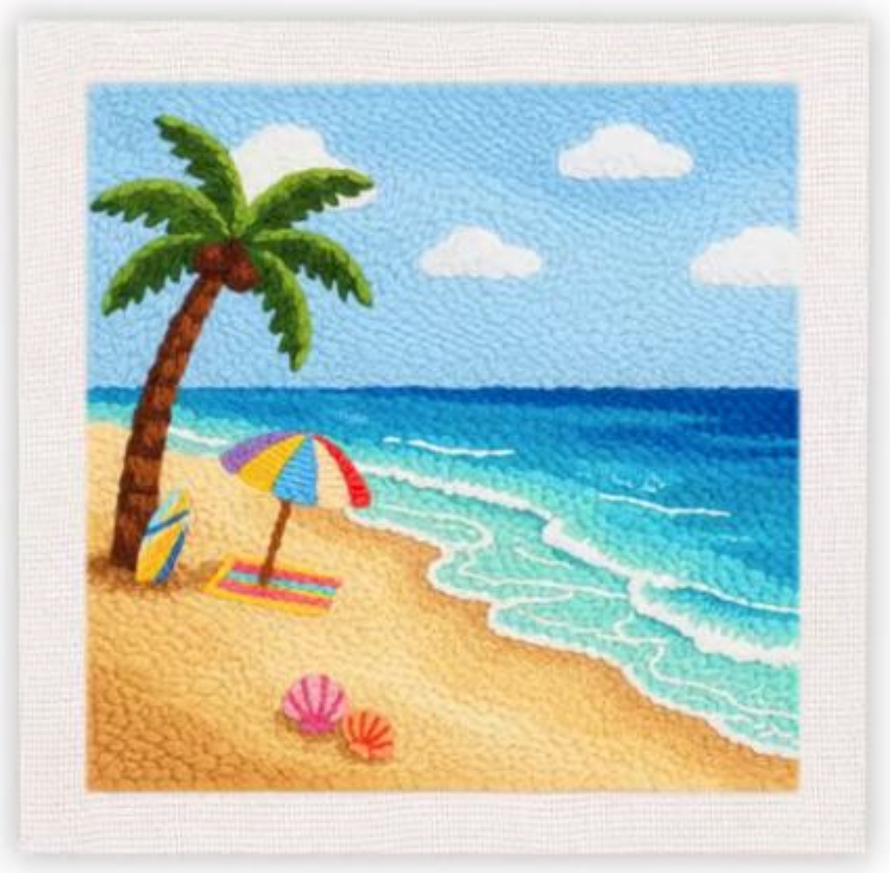 Punch Needle Kit | Beach Scenery (with Frame)