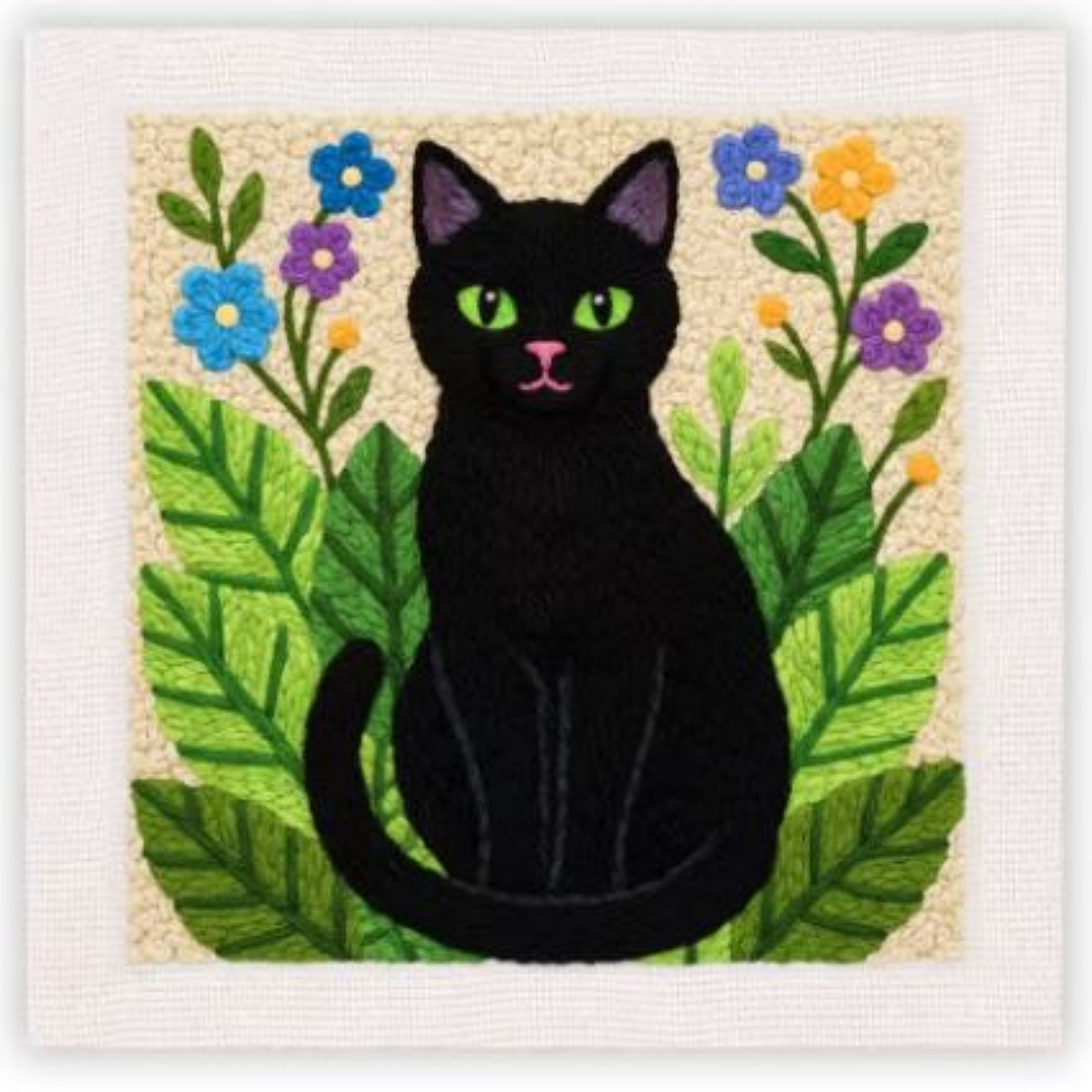 Punch Needle Kit | Black Cat (with Frame)