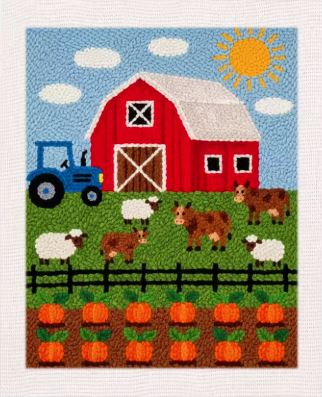 Punch Needle Kit | Farm (with Frame)