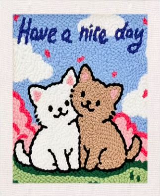 Punch Needle Kit | Kittens (with Frame)