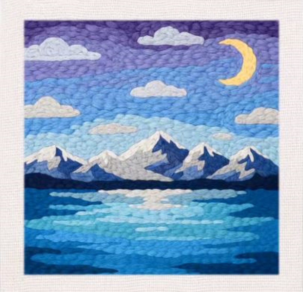 Punch Needle Kit | Moon (with Frame)