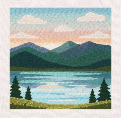 Punch Needle Kit | Mountains Lake (with Frame)