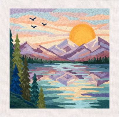 Punch Needle Kit | Sunrise (with Frame)