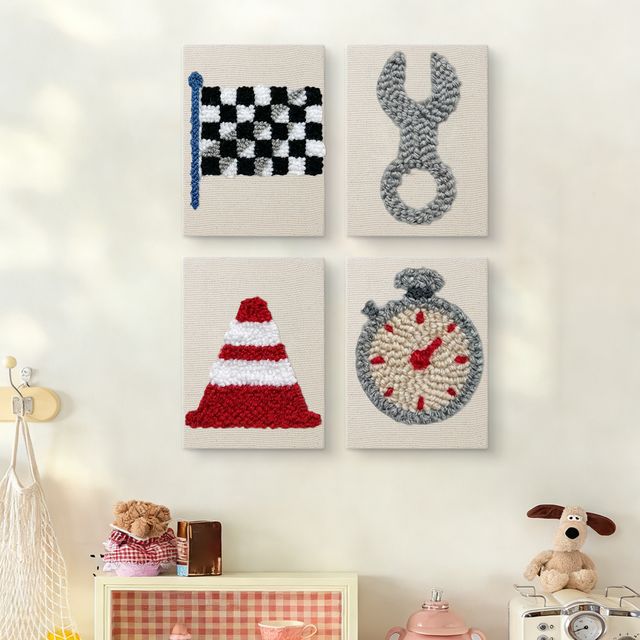Mini Punch Needle Kit | Racing (4 designs with Frame)