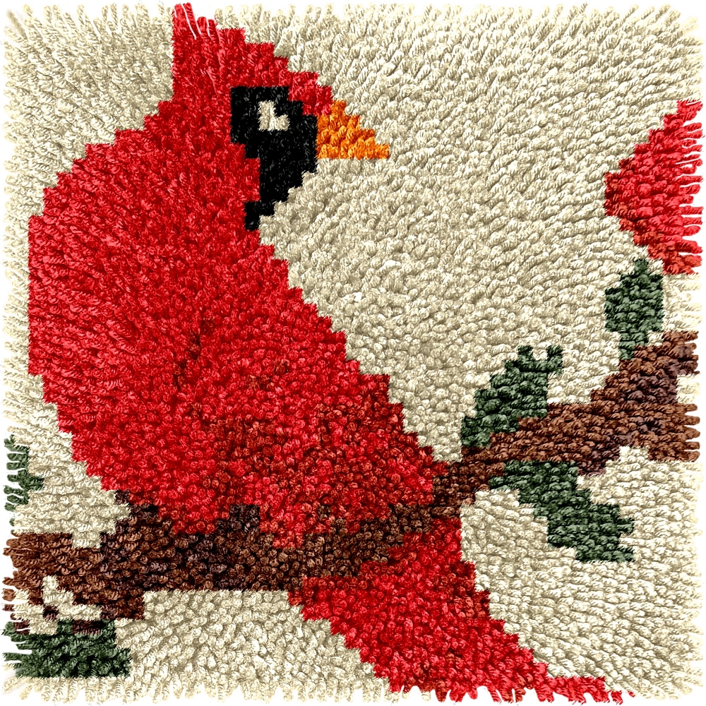 Red Cardinal | Children's Rug Hooking Kit