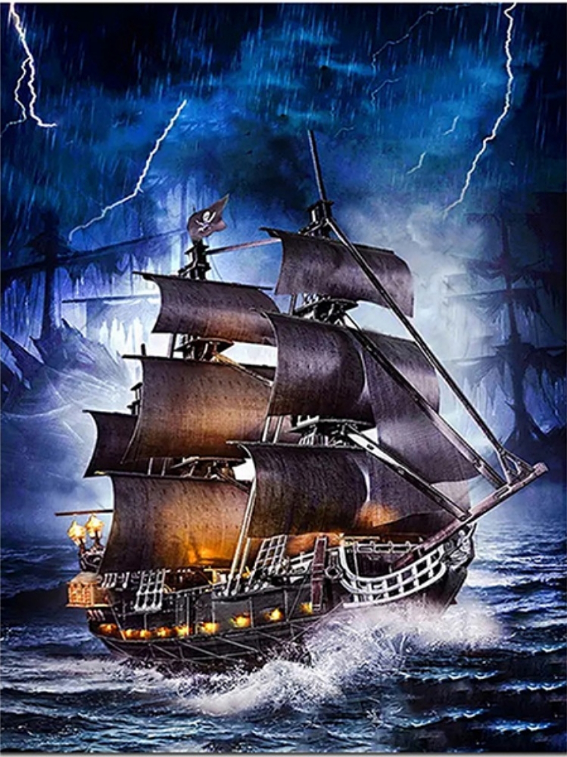 Sailboat in Storm | Paint By Numbers