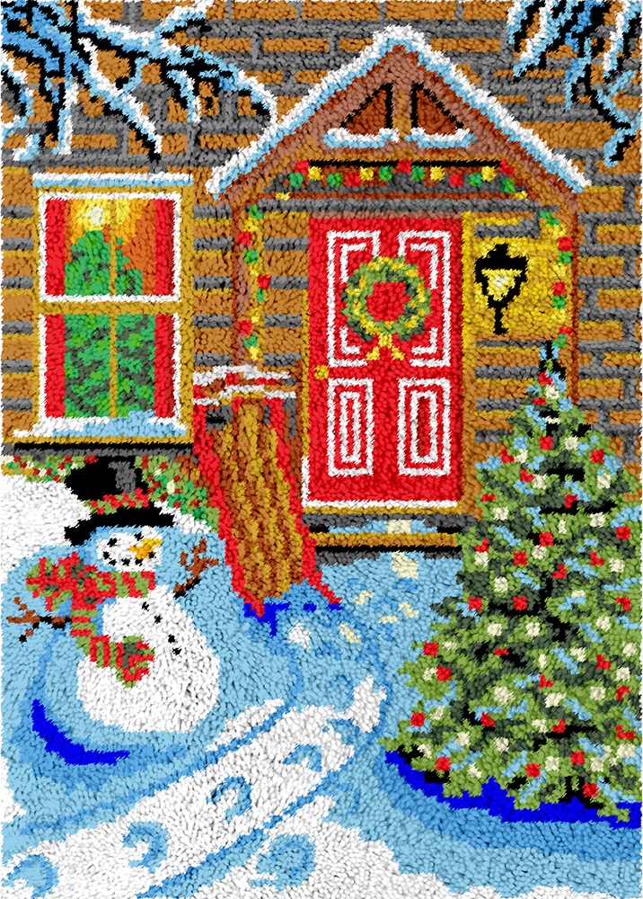 Snowman and Sled | Rug Making Latch Hooking Kit