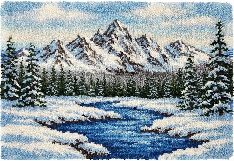 Snowy Mountain | Rug Making Latch Hooking Kit
