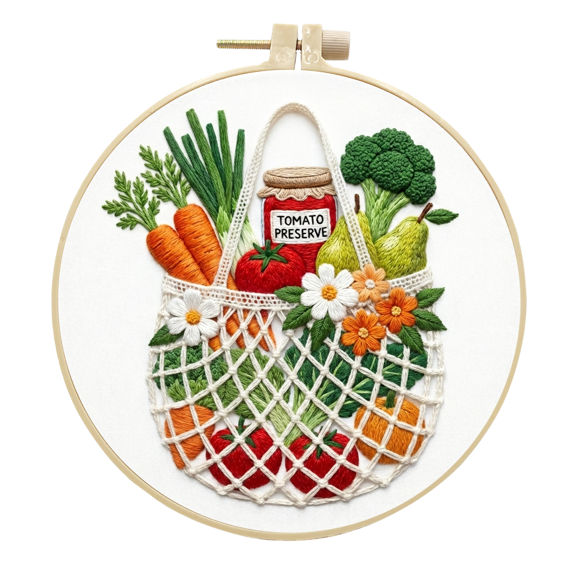 Vegetables | Cross Stitching Embroidery Kits for Beginners (20cm with frame)
