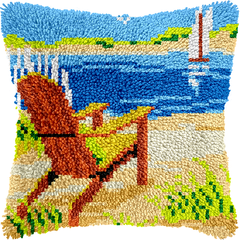 Beach Chair | Pillow Latch Hooking Kit Cushion Cover (43x43cm)