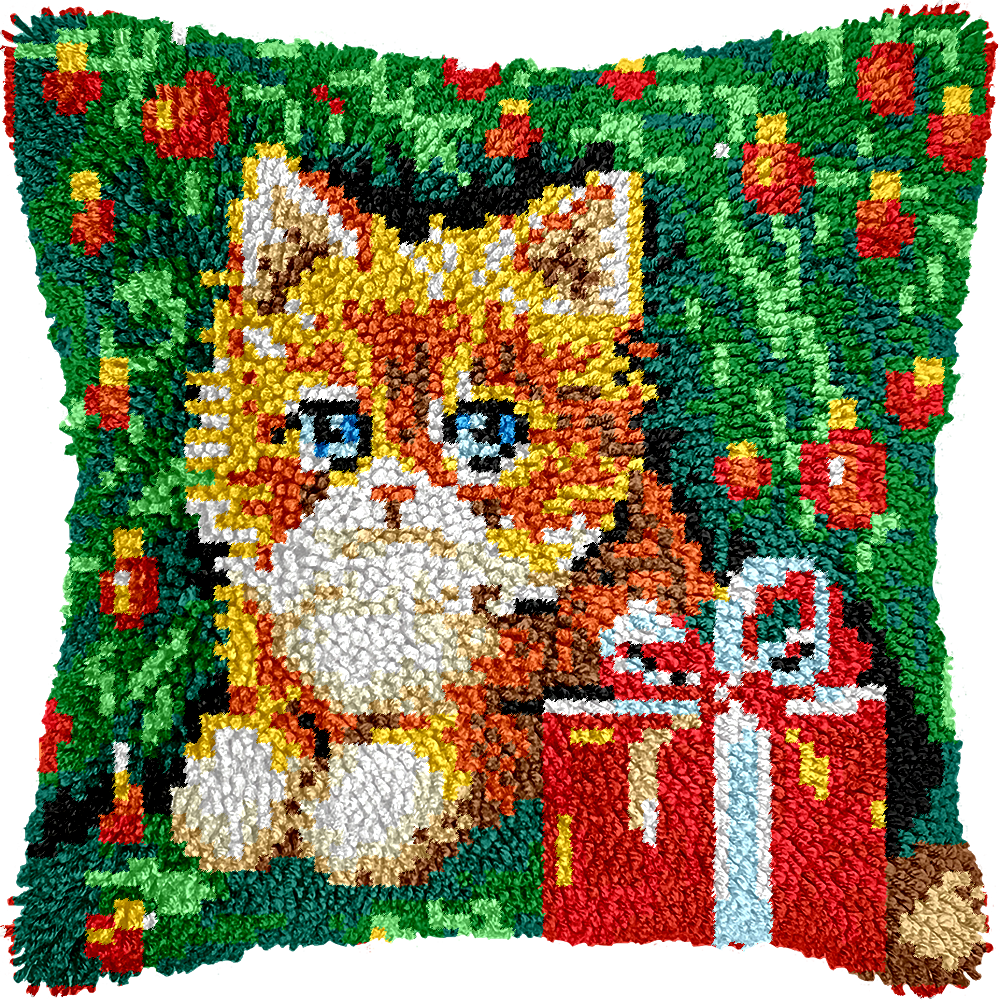 Cat Gift | Pillow Latch Hooking Kit Cushion Cover (43x43cm)