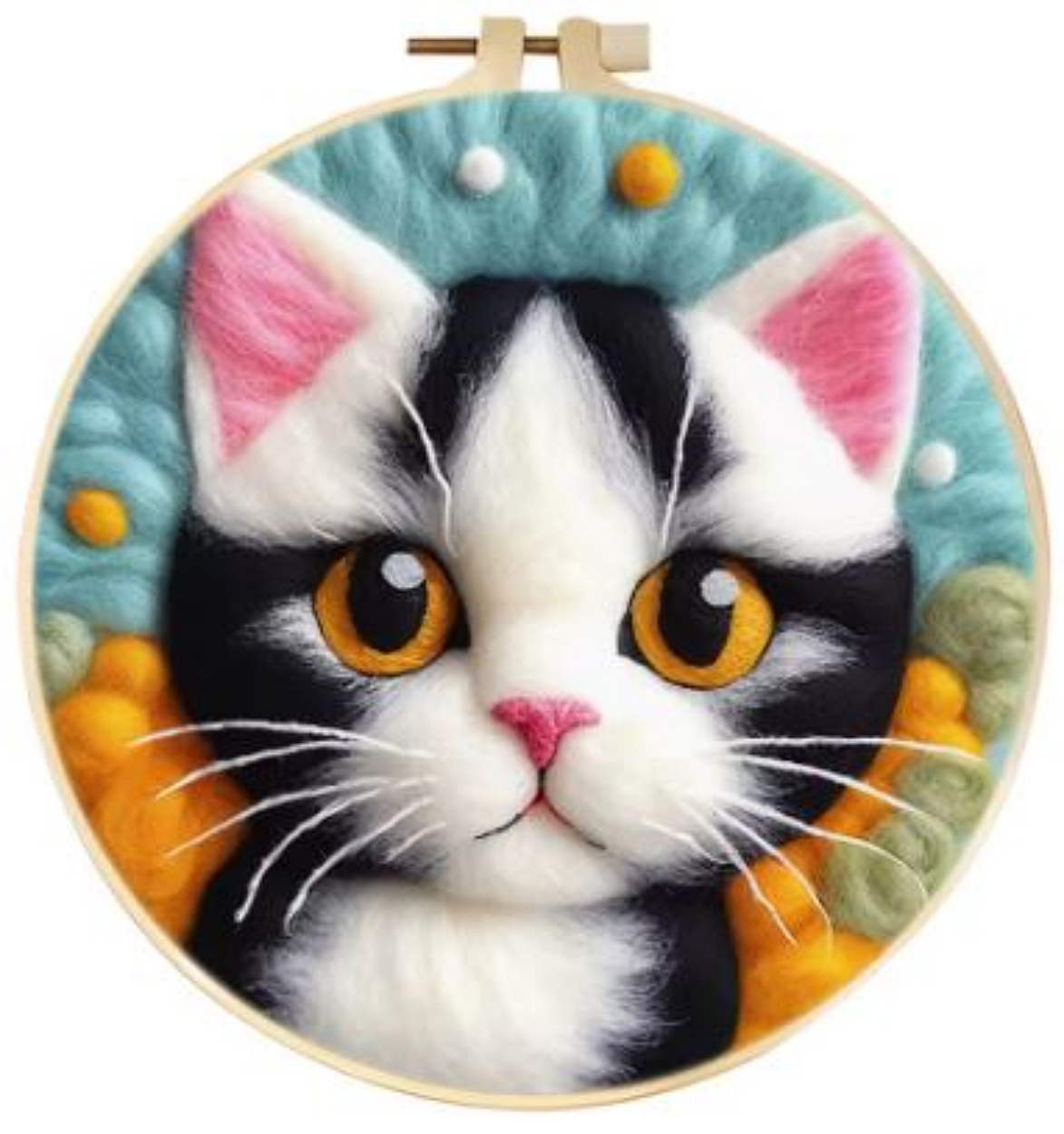 Cat | Needle Wool Felting Kit for Beginner (8" with Frame)