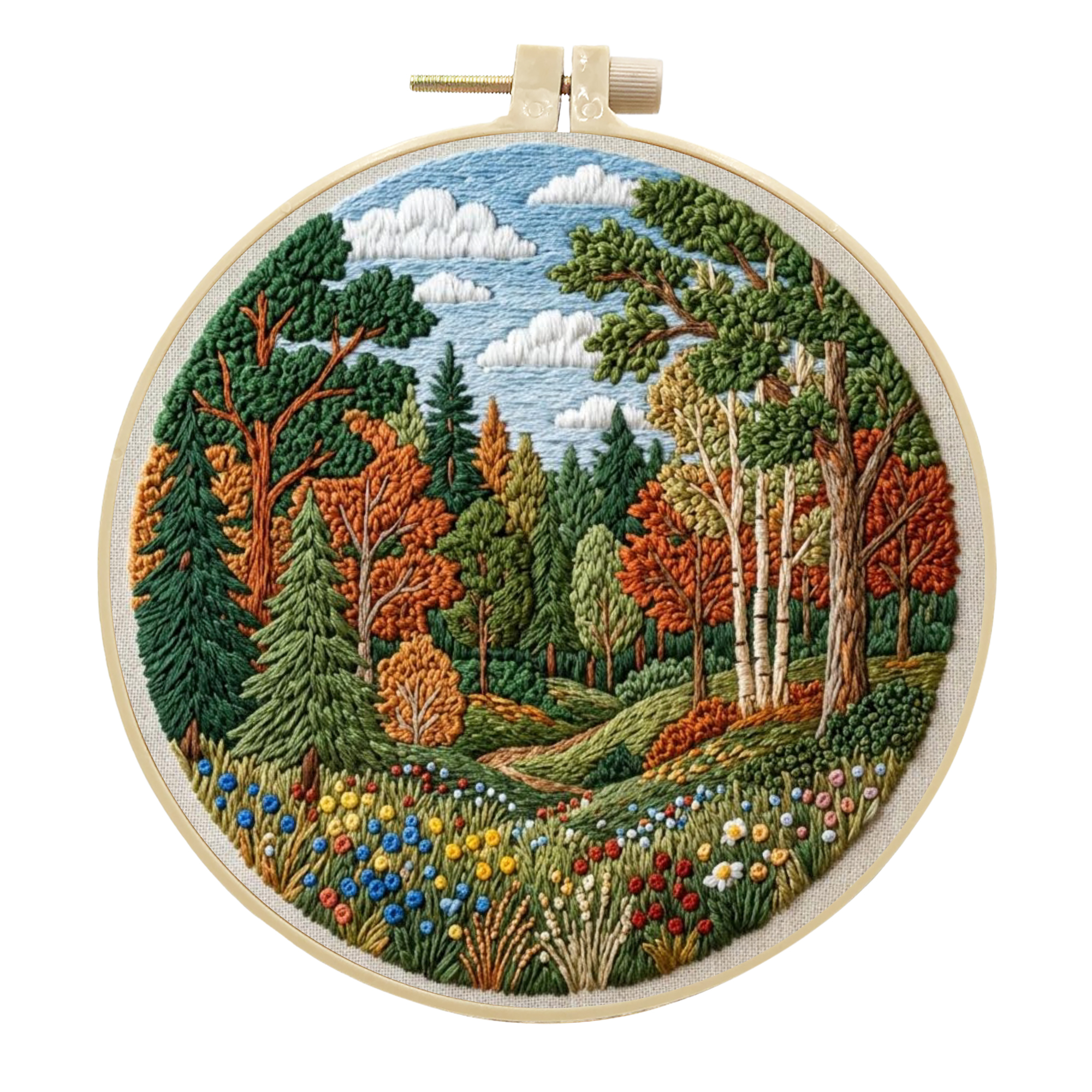 Forest | Cross Stitching Embroidery Kits for Beginners (20cm with frame)
