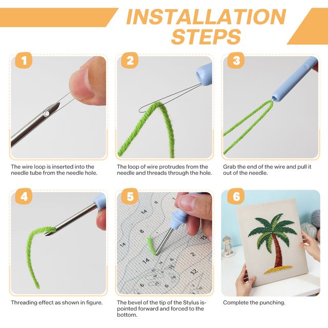 Punch Needle Kit | Palm Tree (with Frame)