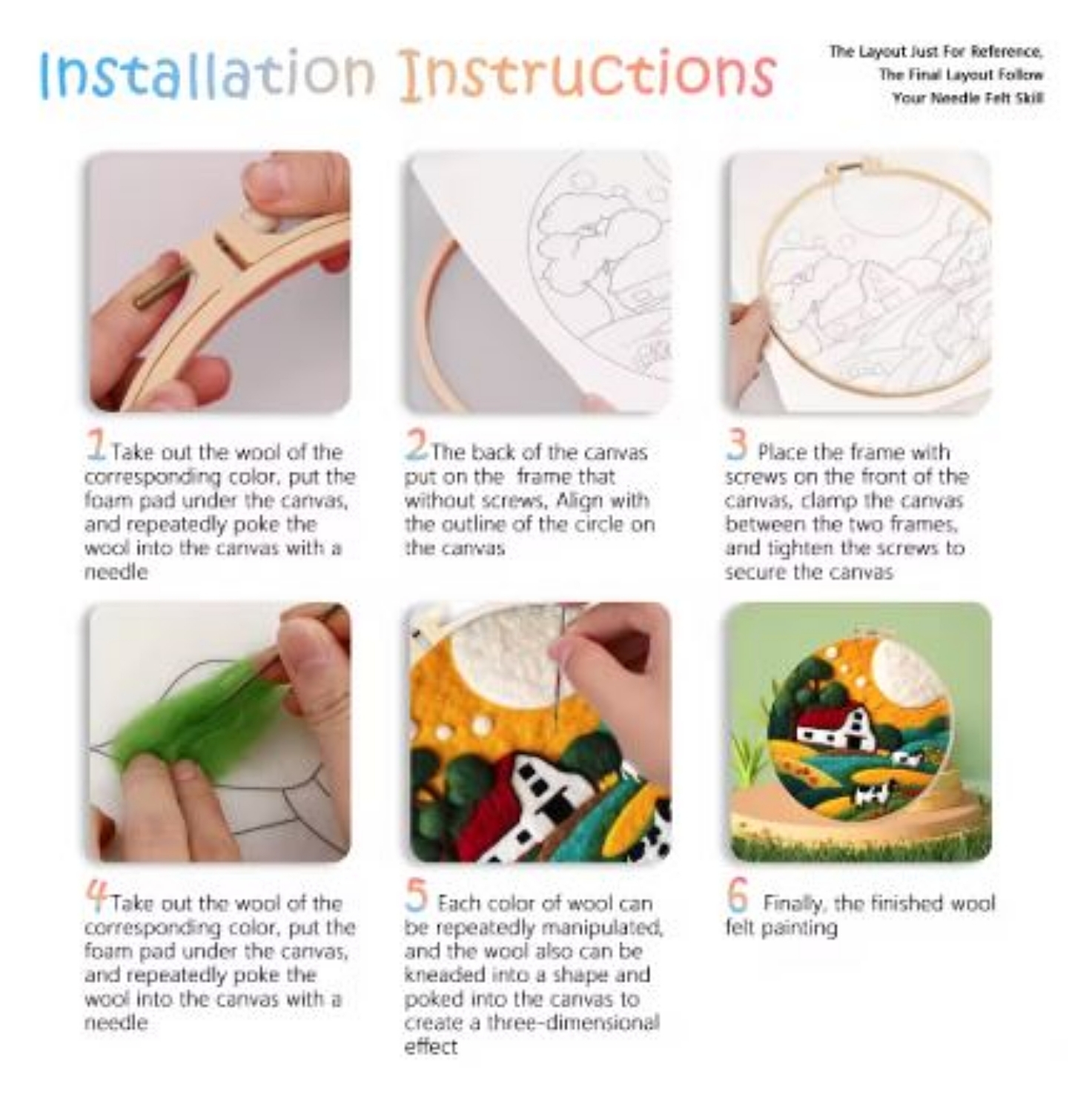 Landscape | Needle Wool Felting Kit for Beginner (8" with Frame)