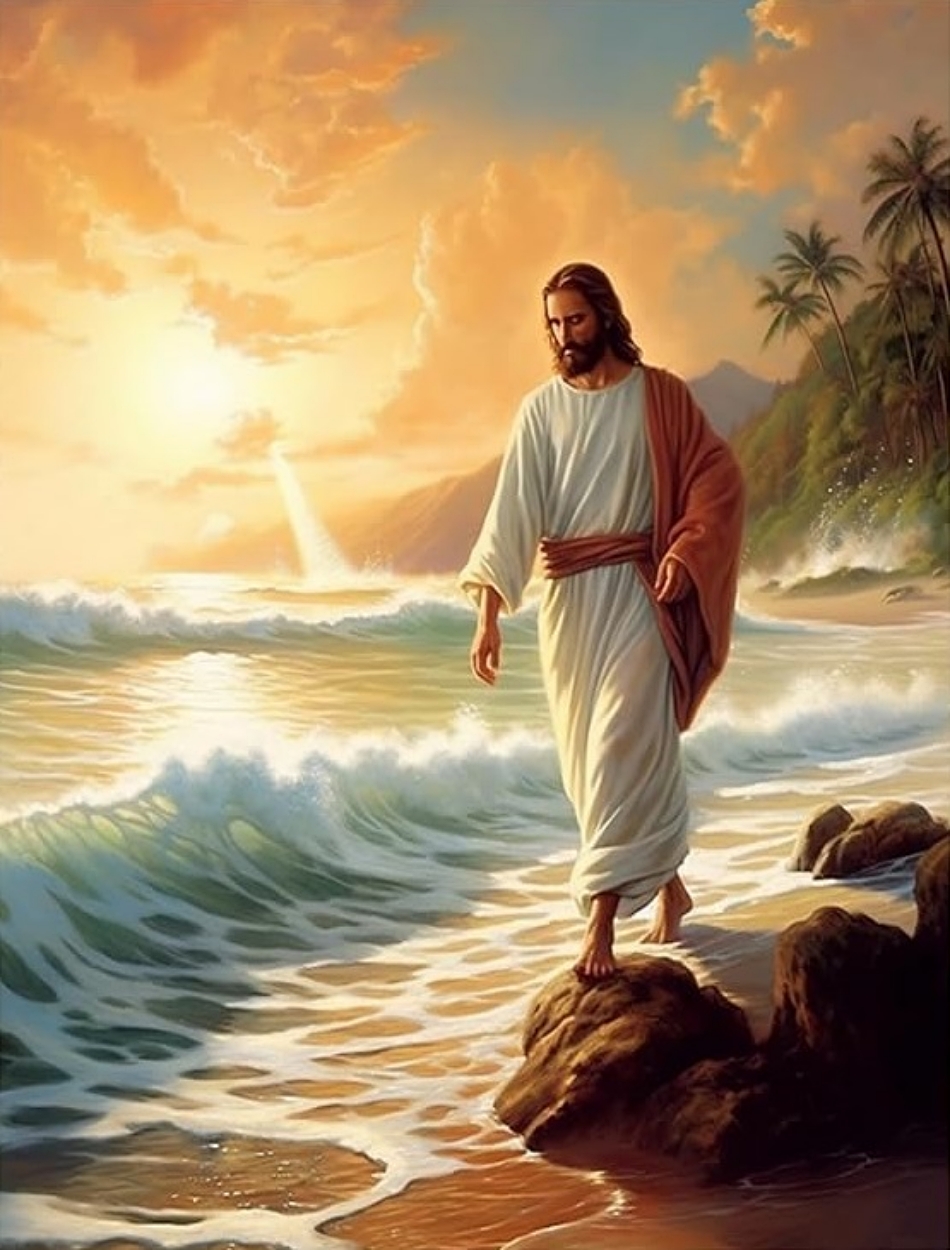 Jesus Walking On Beach | Cross Stitch Needlework Embroidery Kit