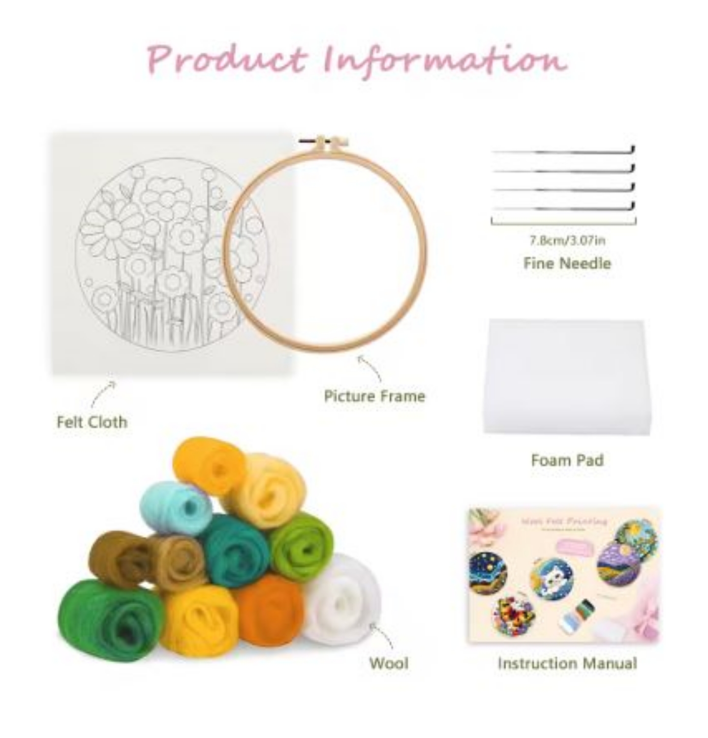Landscape | Needle Wool Felting Kit for Beginner (8" with Frame)