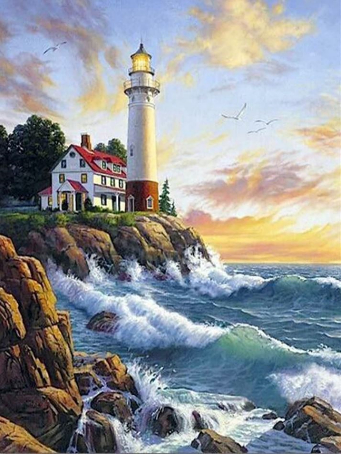 Lighthouse Scenery | Cross Stitch Needlework Embroidery Kit
