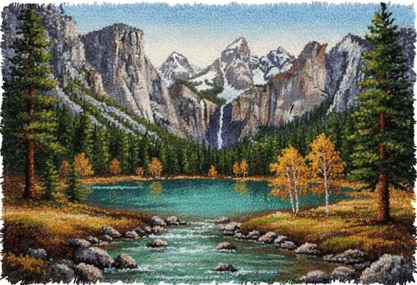 Mountain Lake | Rug Making Latch Hooking Kit