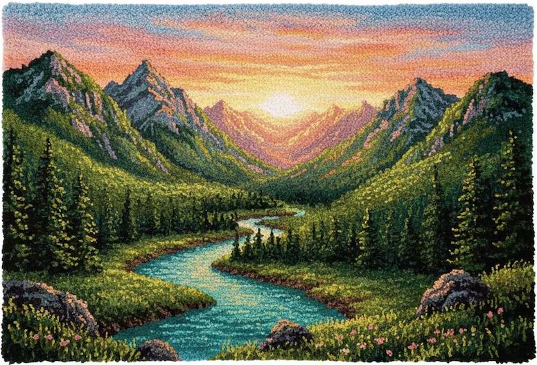 Mountain Valley | Rug Making Latch Hooking Kit
