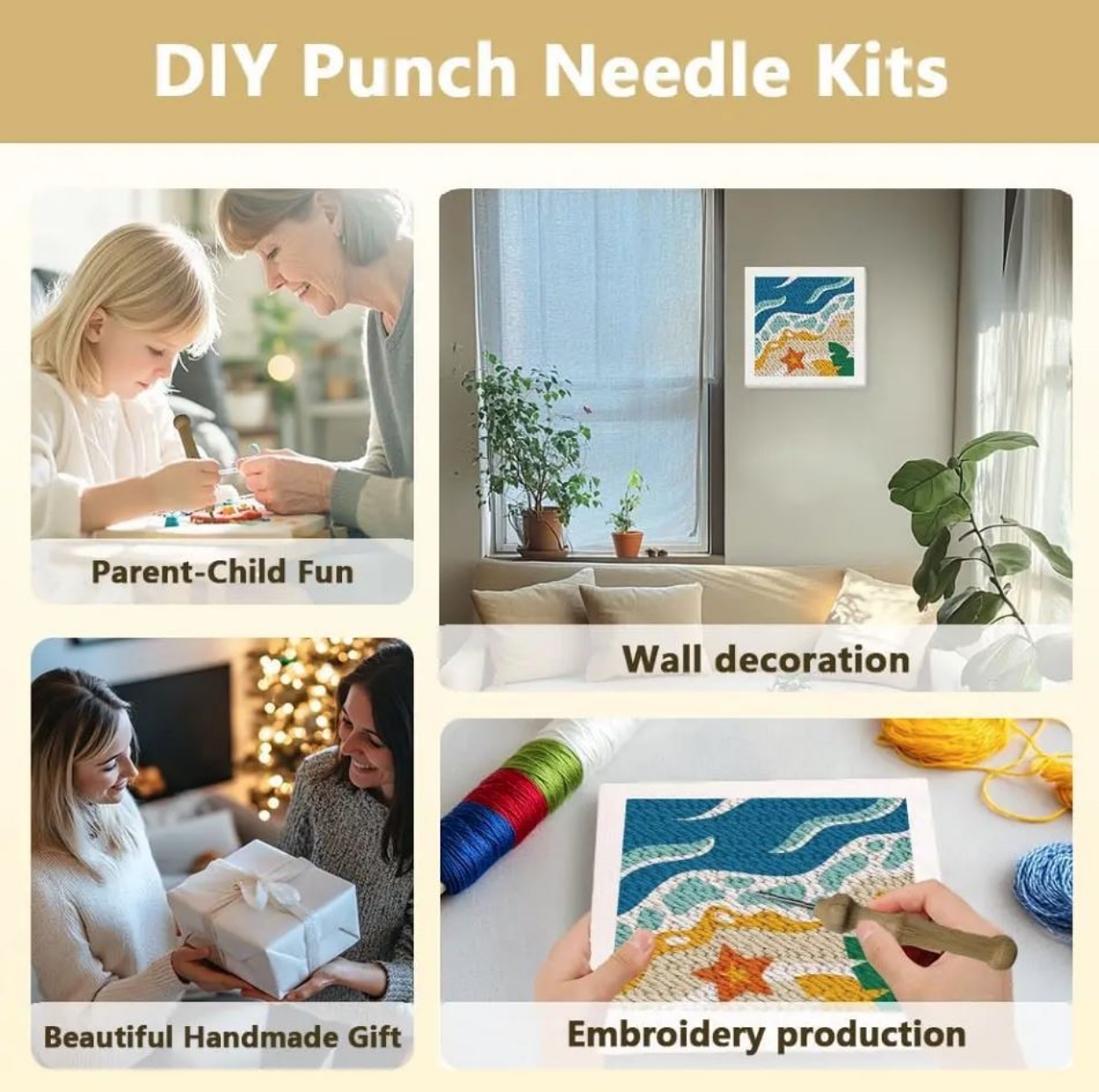 Punch Needle Kit | Beach Scenery (with Frame)
