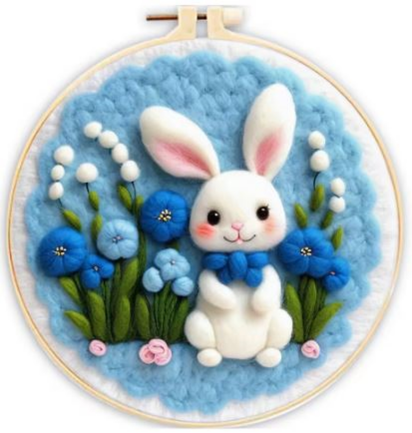 Rabbit | Needle Wool Felting Kit for Beginner (8" with Frame)