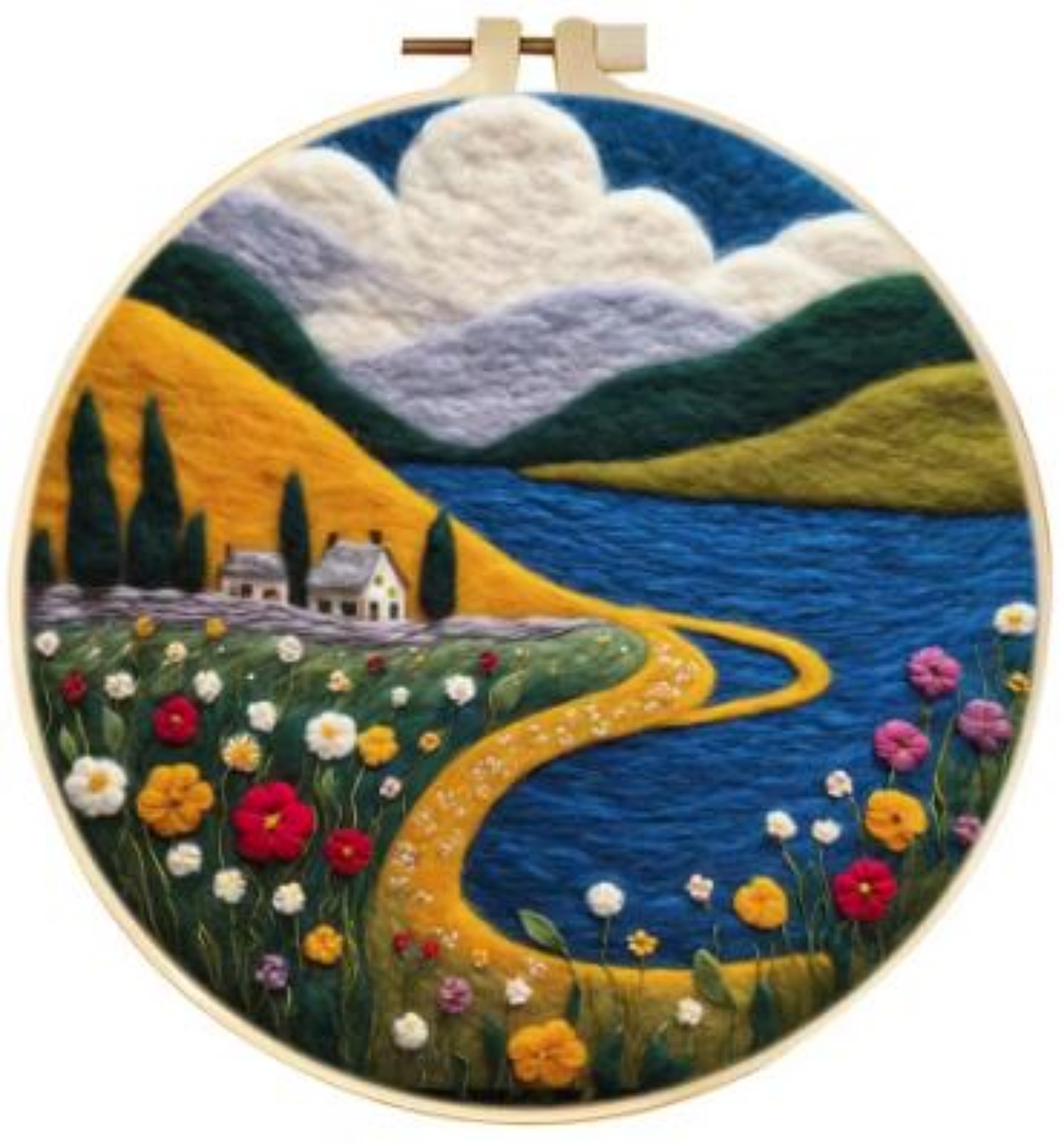 River | Needle Wool Felting Kit for Beginner (8" with Frame)