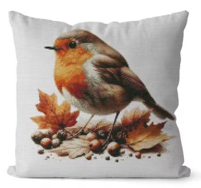 Robin | Pillow Cross Stitching Embroidery Kit (45x45cm 11CT)