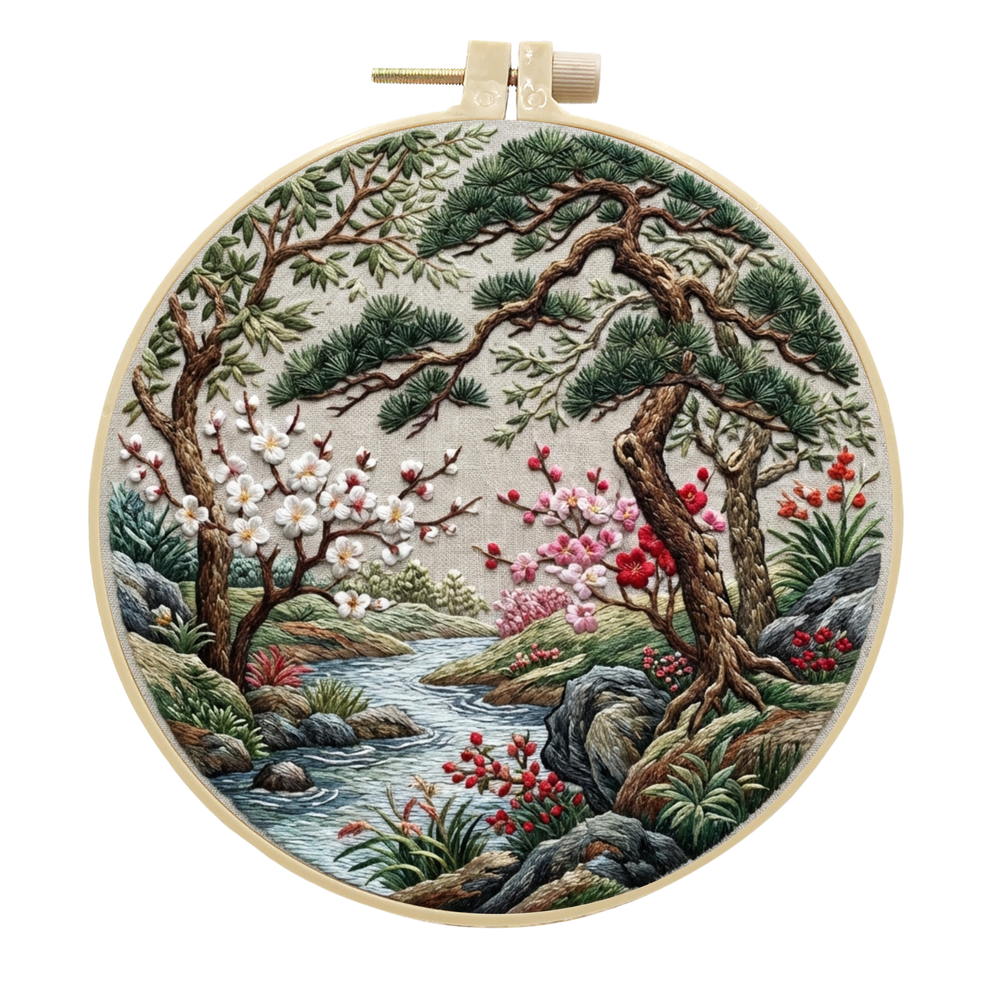 Stream | Cross Stitching Embroidery Kits for Beginners (20cm with frame)