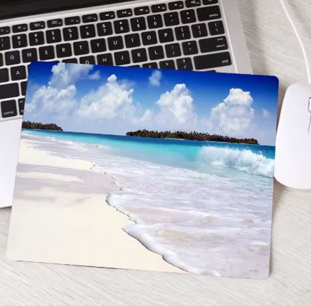 White Sandy Beach | Natural Rubber Anti-slip Mouse Pad (29x25cm)
