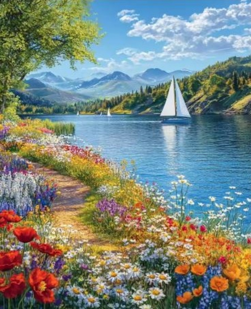 Wildflowers On Water | Paint By Numbers
