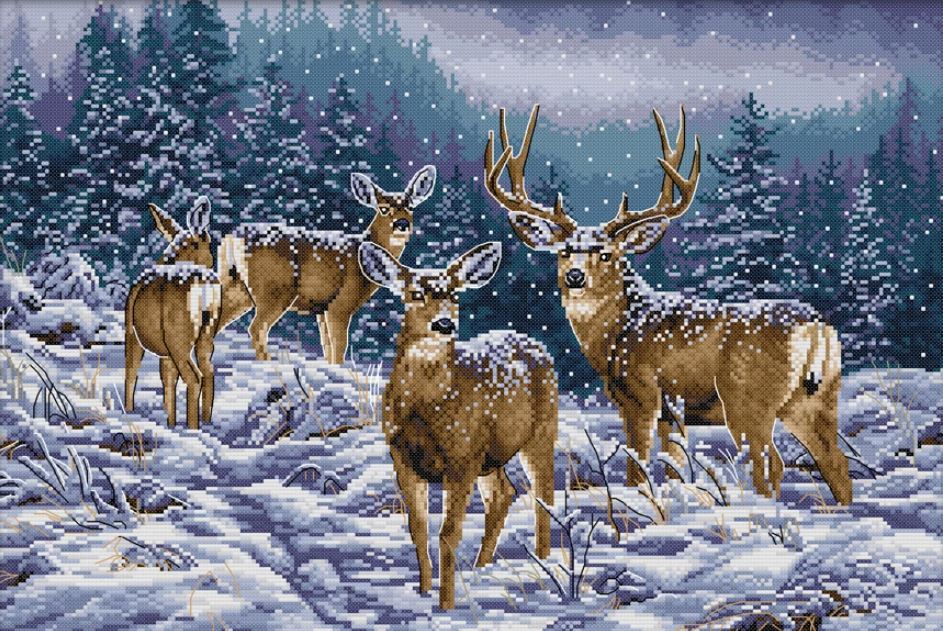 Winter Deer | Cross Stitch Needlework Embroidery Kit