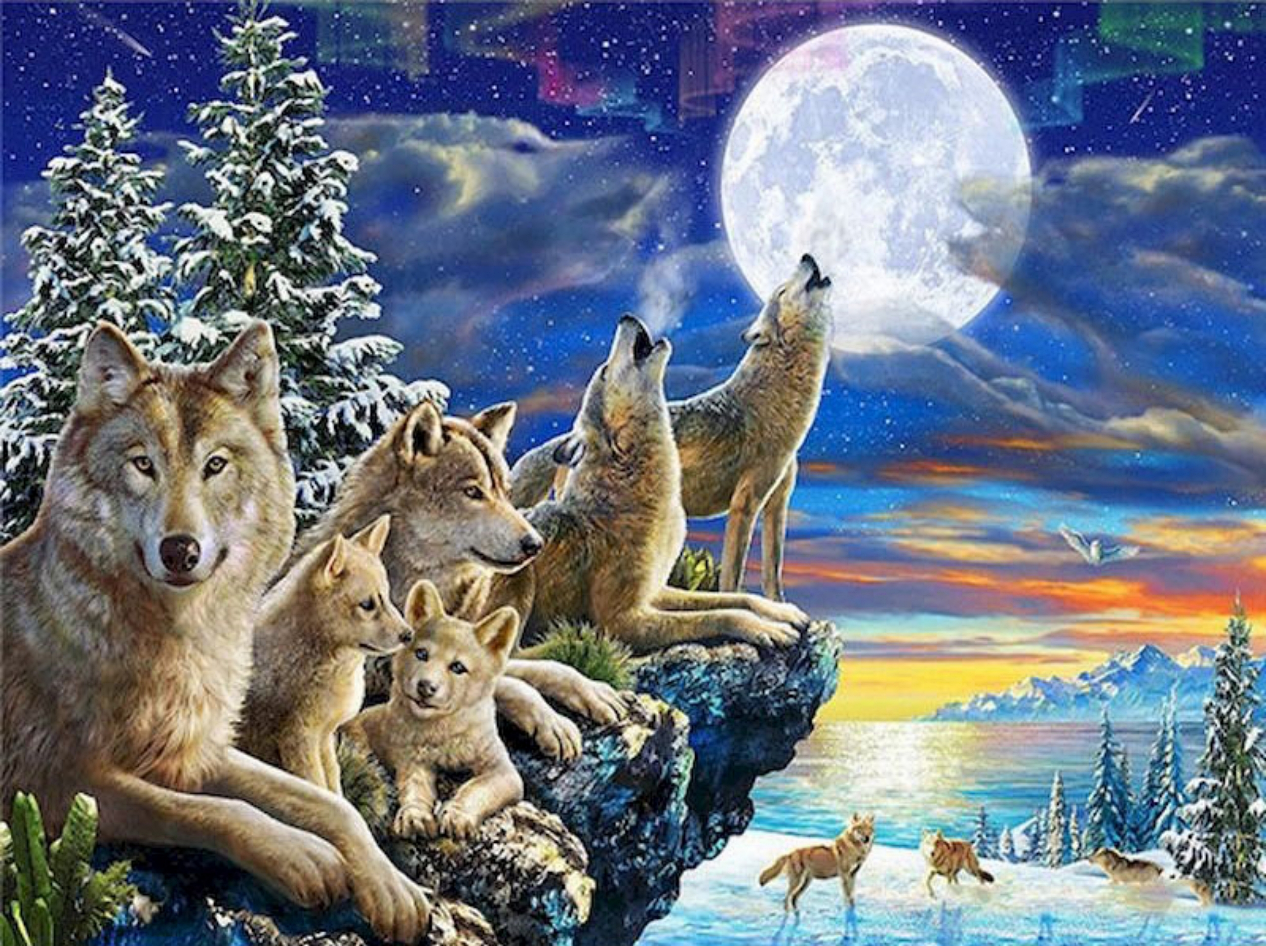 Wolves Moon | Diamond Painting Embroidery Kit