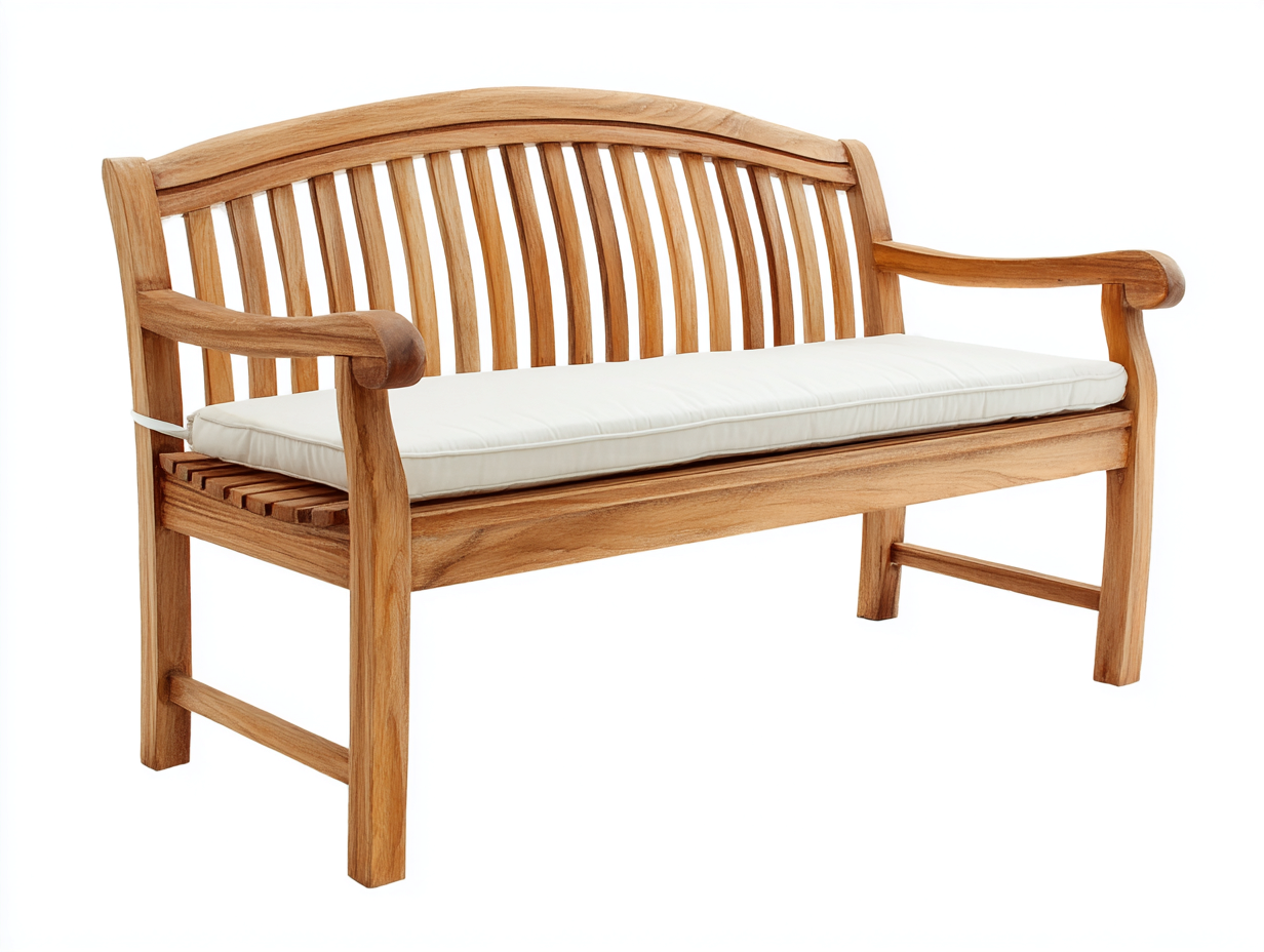 Gartenbank aus Massivholz 150x62x92 cm Naturfarben für Garten und Terrasse - mit Armlehnen - Klassisches Design-Fasadodecor