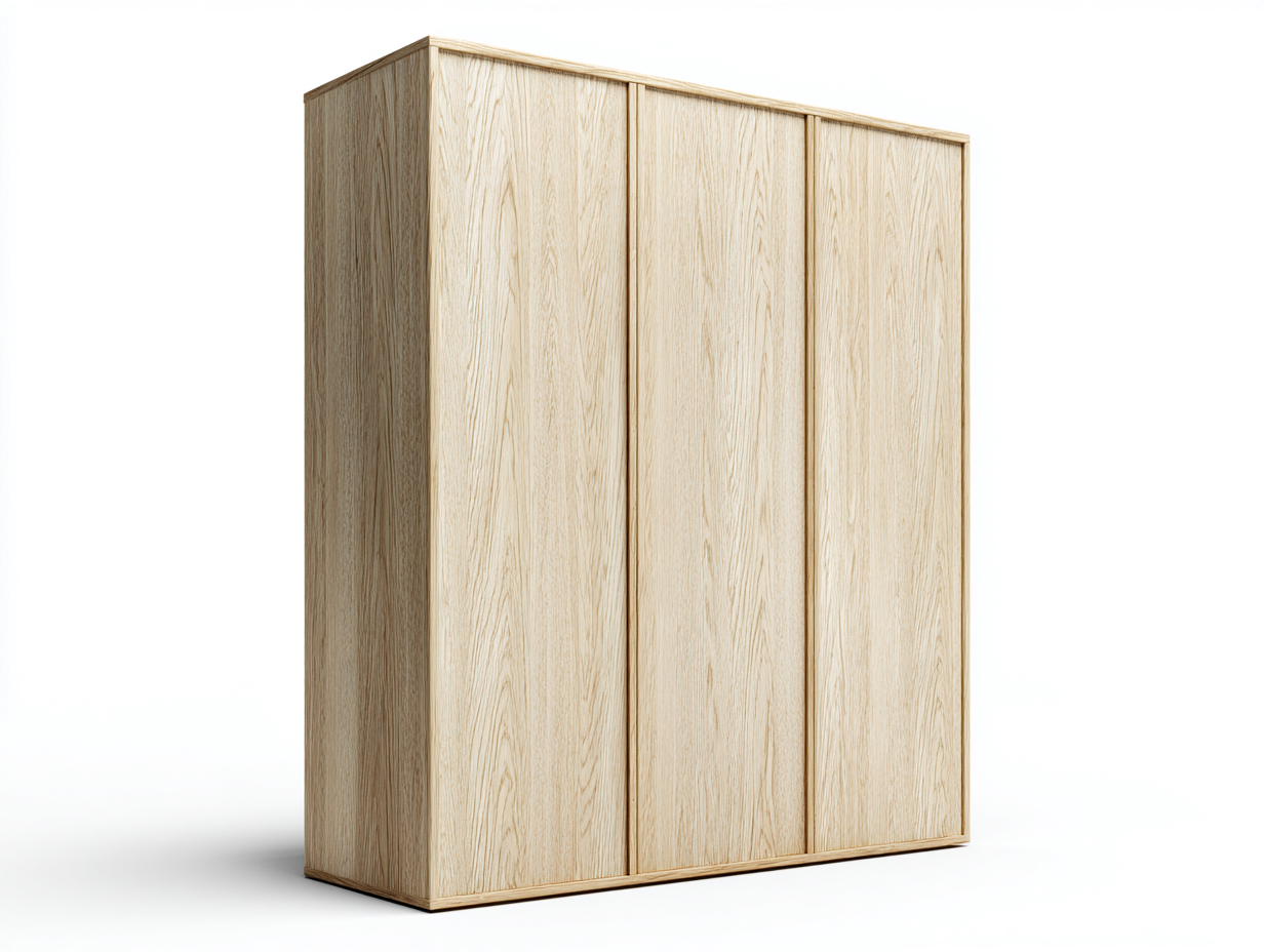 Kleiderschrank Holz 180 x 60 x 210 cm - eichefarben - mit 3 Türen-Fasadodecor