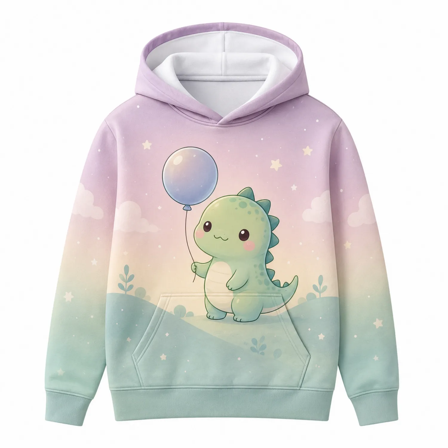 Felpa con Cappuccio per Ragazzi e Ragazze Dinosauro con Palloncino