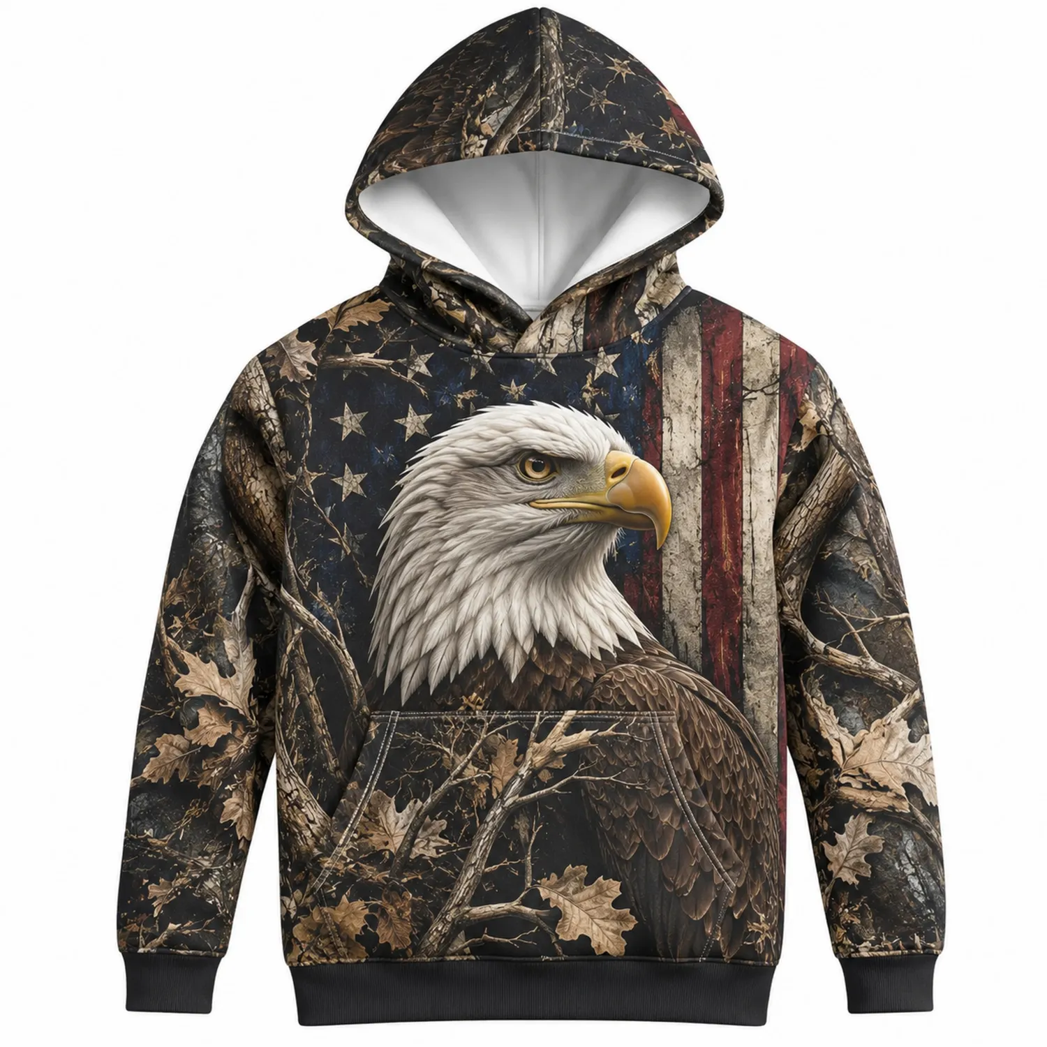 Felpa con Cappuccio Bambino Aquila Bandiera Americana