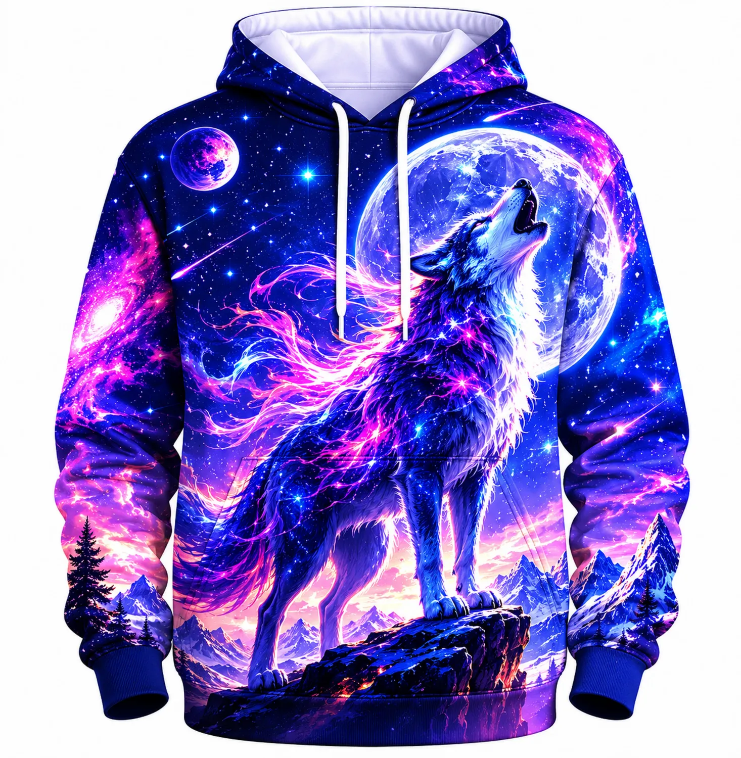 Felpa con Cappuccio Bambini Lupo Lunare Galattico