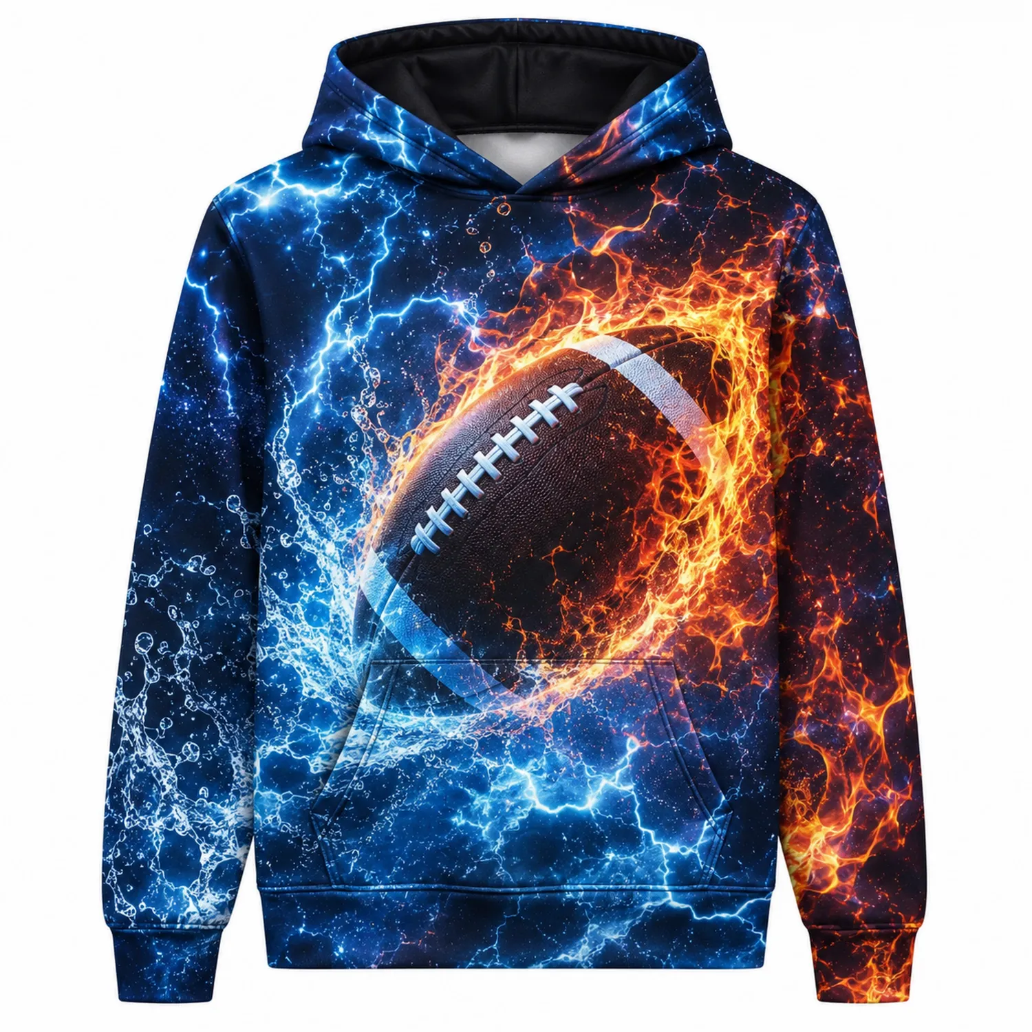 Felpa con Cappuccio Bambini Rugby Football Grafica Maglietta