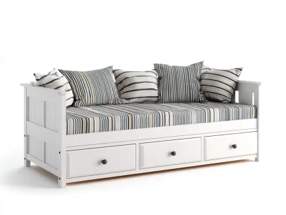 Sofás cama 200x95x85 cm - madera MDF blanco - con 3 cajones - diseño moderno-Ravoraiaabode