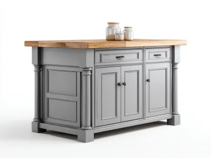 Aparadores madera 150x45x90 cm gris encimera natural almacenamiento clásico cocina-Ravoraiaabode